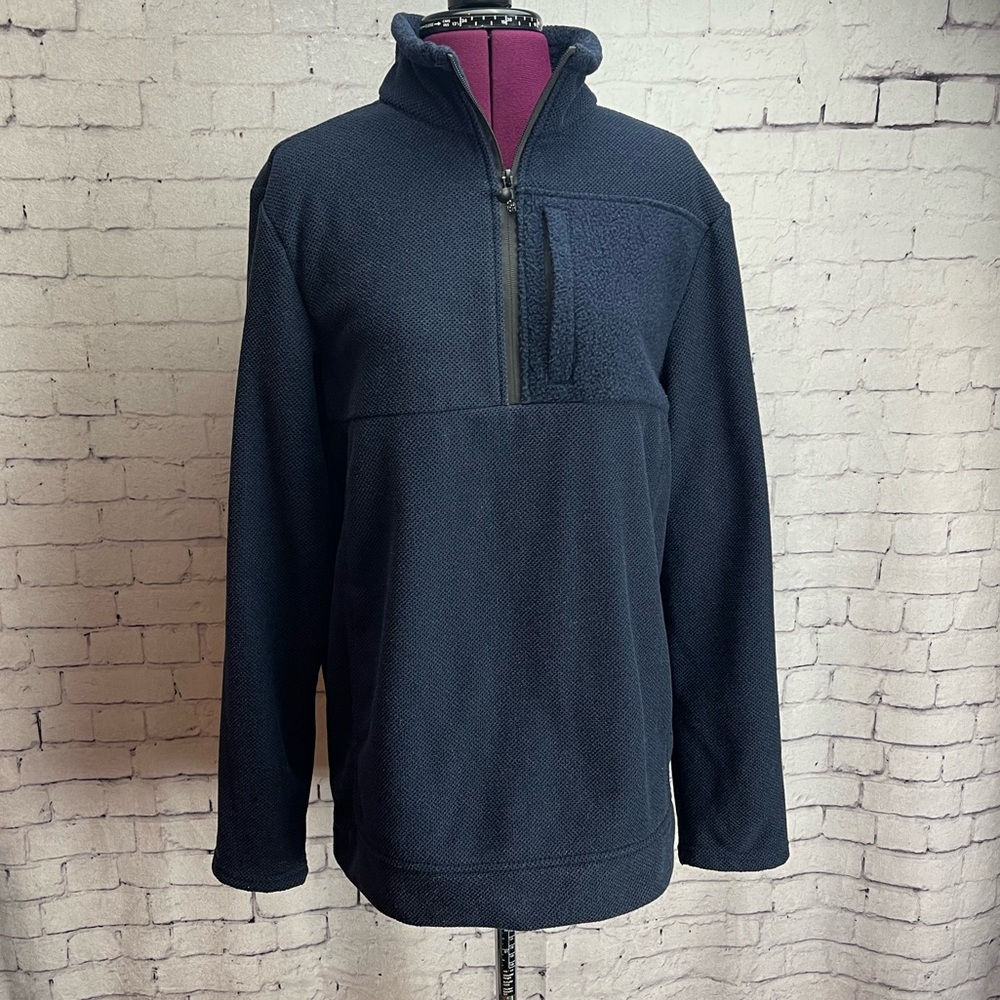 Nomad size medium fireside navy reverse Sherpa blocking quarter zip